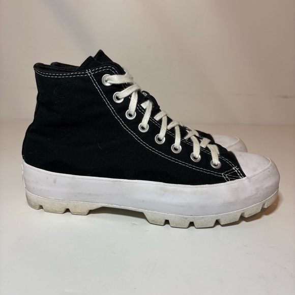 Converse Chuck Taylor All Star Lugged High Women’s Size 10 Black White Platform - Picture 1 of 10